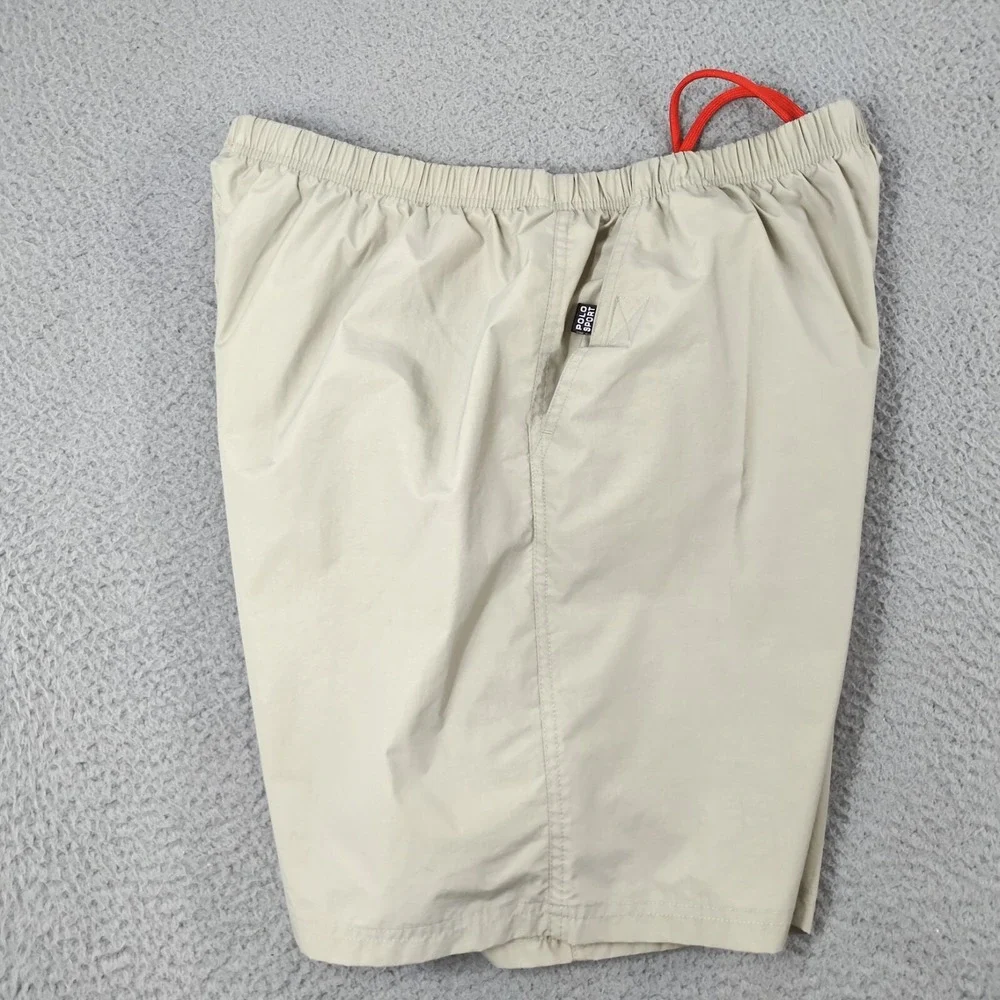 Polo Sport Board Shorts Mens XL Beige Mesh Lined Pocket Elastic Waist Drawstring